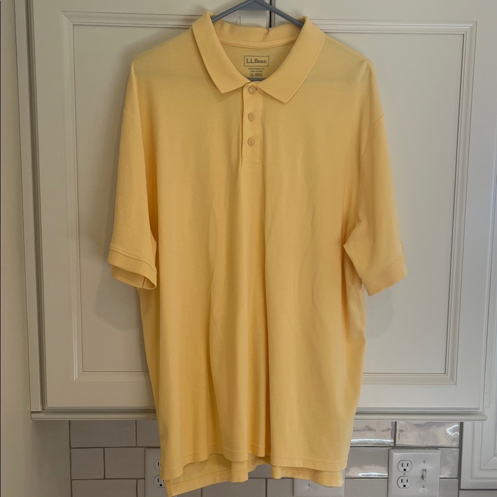 L.L. Bean Yellow Traditional Fit Polo